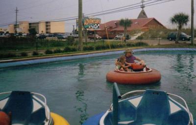 Pops and Sarah in a Round Boat (c. 2000)