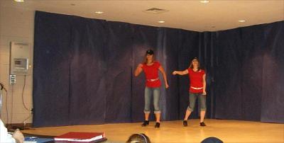 Sarah and Katie at the Talent Show  (c. 2007)