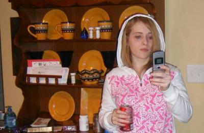 Sarah with her Cell Phone  (c. 2007)