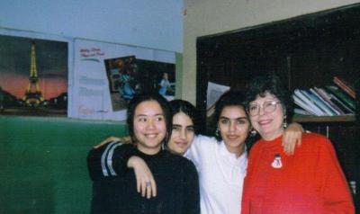 Carol and International Students (December 1996)