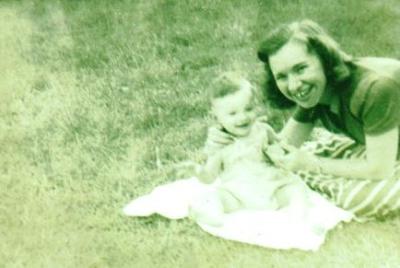 Baby Pops and Aunt Elsa Jean O'Rourke Martin  (c. 1941)