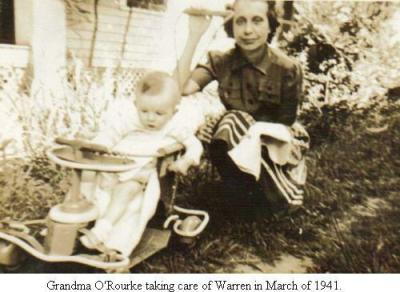 Grandma May O'Rourke with Baby Warren Francis (c. 1941)