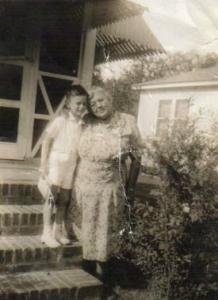 Warren and his Grandmother Taylor on First Communion Day  (c. 1946)