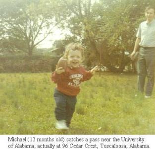 Michael Played Football at Tuscaloosa (c. 1969)