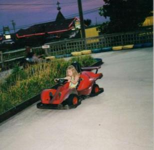 Sarah Maniacally Driving a Go-Cart!  (c. 2001)